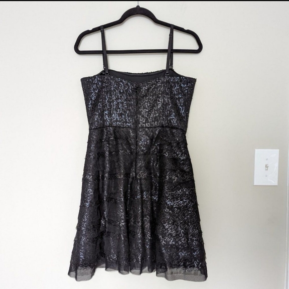 BCBGMaxAzria Black Tiered Sequin Mini Dress - Picture 2 of 5
